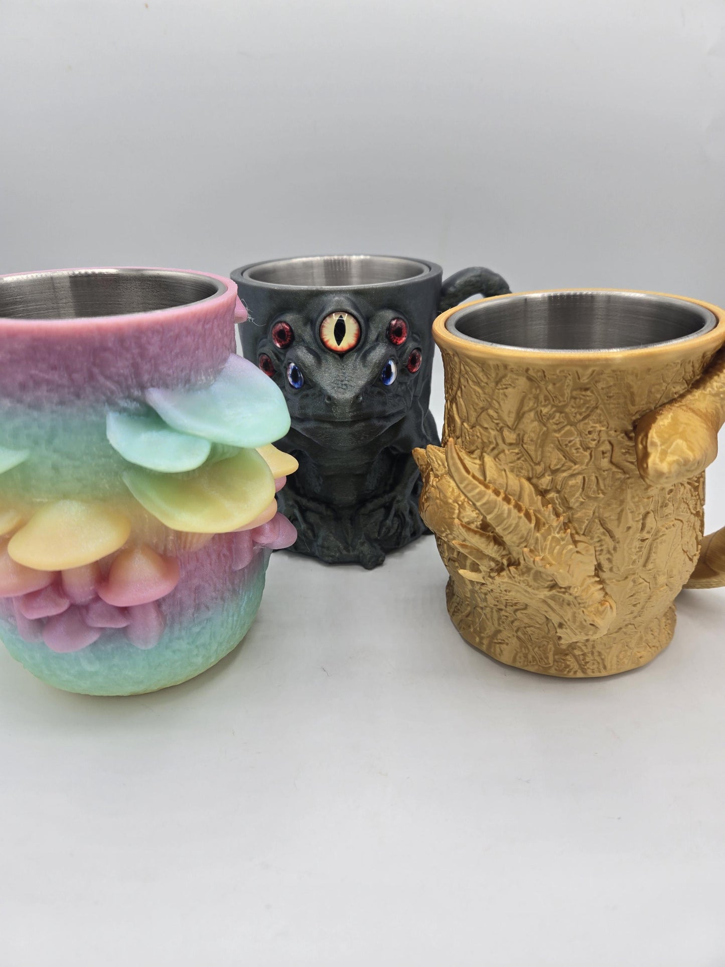 Fantasy Mug Mushroom Frog or Dragon and Snake with Stainless Steel Insert Cup 3D Print