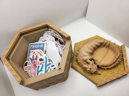 Dragon Guardian Trinket Box with Small Jewelry Tray on the Lid | 3D Print