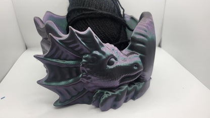 Dragon Yarn Bowl with optional Storage Holes for Hooks, Needles and Other Accessories | 3D Print