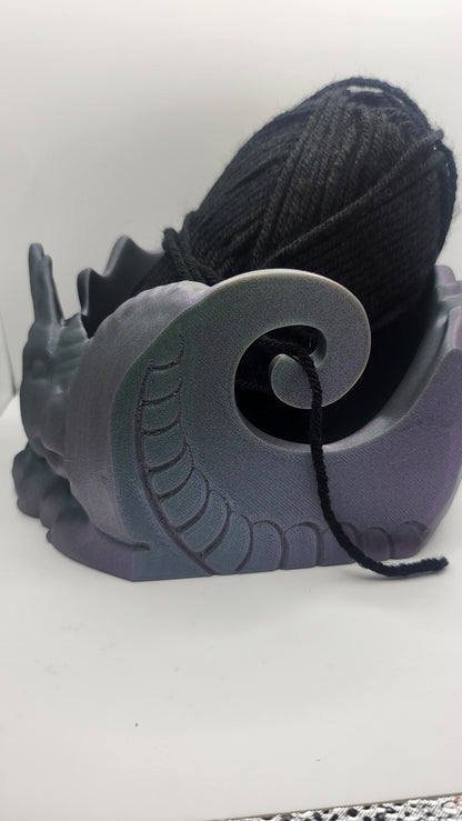 Dragon Yarn Bowl with optional Storage Holes for Hooks, Needles and Other Accessories | 3D Print