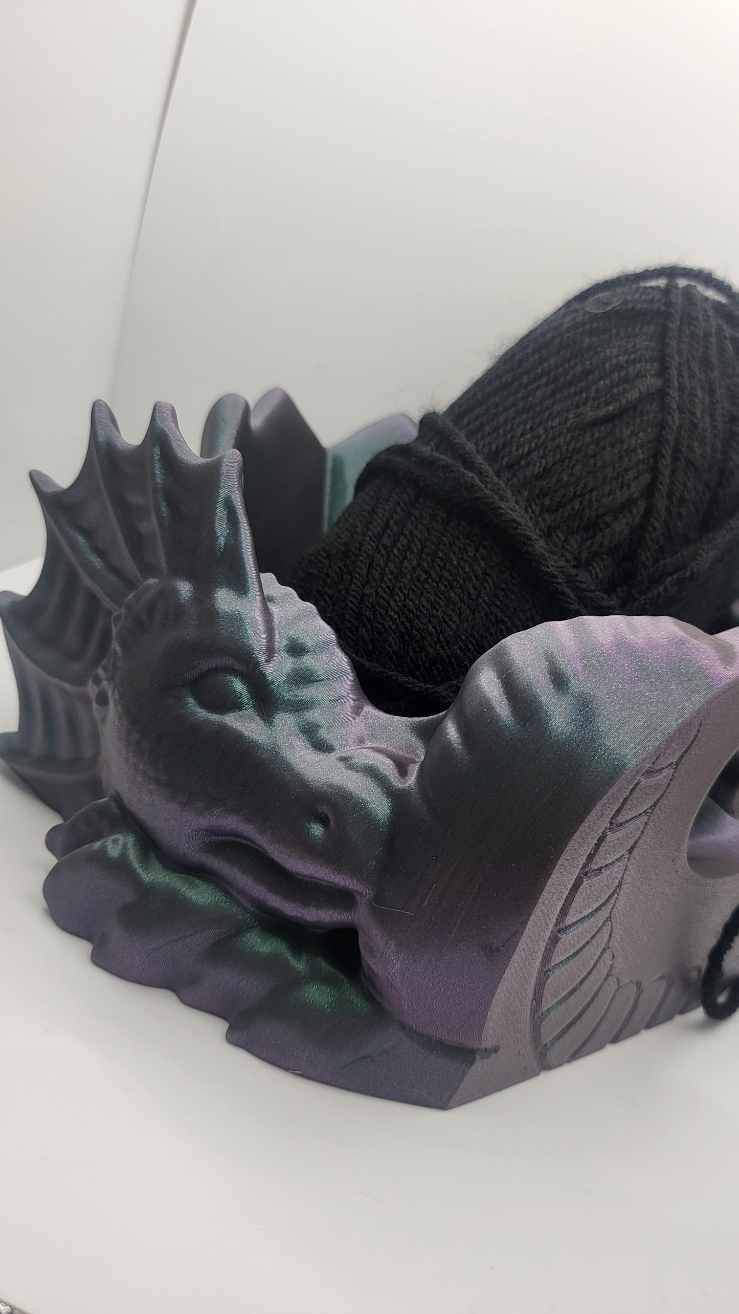 Dragon Yarn Bowl with optional Storage Holes for Hooks, Needles and Other Accessories | 3D Print