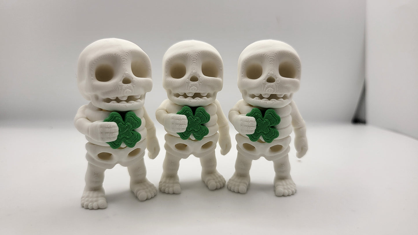 Tiny Skeleton Boy – Articulated 3D Print | Seasonal Variants (Heart, Clover, Santa Hat & More!)