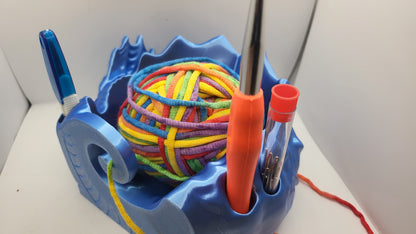 Dragon Yarn Bowl with optional Storage Holes for Hooks, Needles and Other Accessories | 3D Print