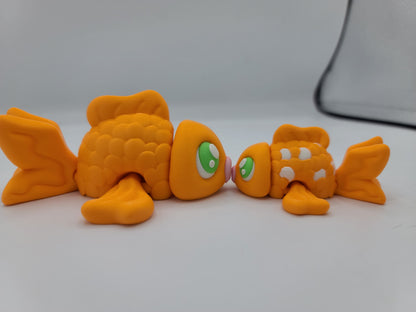 Cute Goldfish Flexi Plain or Accented Scales | Available in Two Sizes | 3D Print