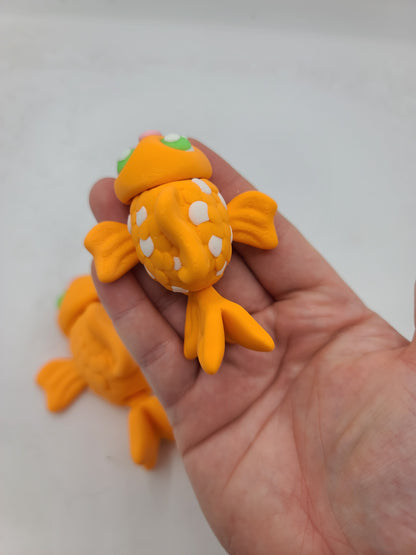 Cute Goldfish Flexi Plain or Accented Scales | Available in Two Sizes | 3D Print