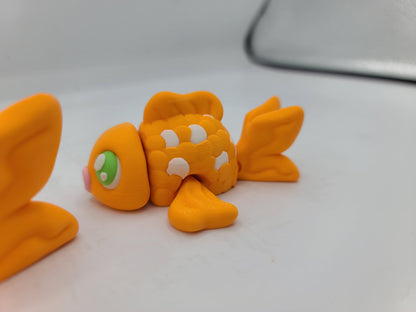 Cute Goldfish Flexi Plain or Accented Scales | Available in Two Sizes | 3D Print