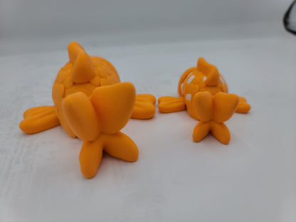 Cute Goldfish Flexi Plain or Accented Scales | Available in Two Sizes | 3D Print