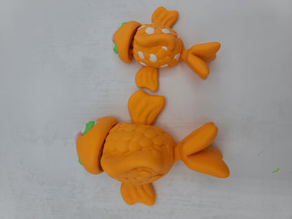 Cute Goldfish Flexi Plain or Accented Scales | Available in Two Sizes | 3D Print