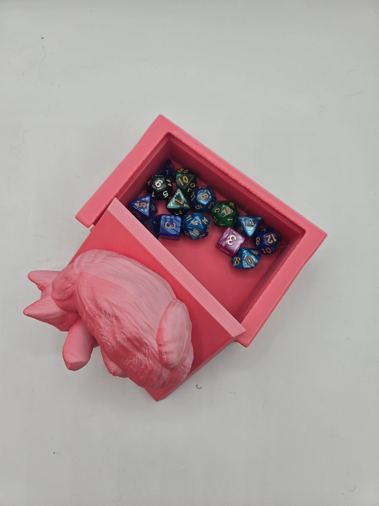 Curled Sleepy Cat with Book Shaped Trinket Box 3D Print