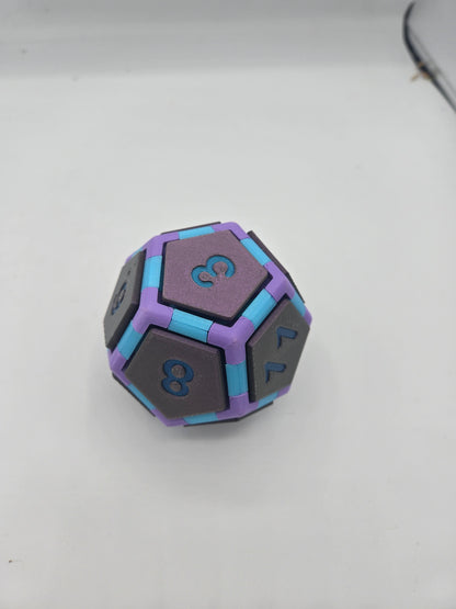 DnD Inspired Mechanical Key Fidget Clicker | D20, D12 and D10 Available | 3D Print