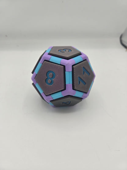 DnD Inspired Mechanical Key Fidget Clicker | D20, D12 and D10 Available | 3D Print