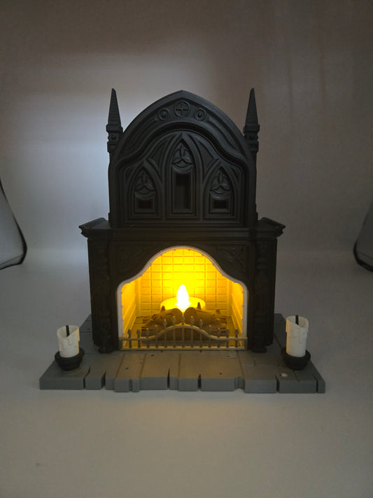 Gothic Fireplace LED Tealight Display Halloween 3D Print