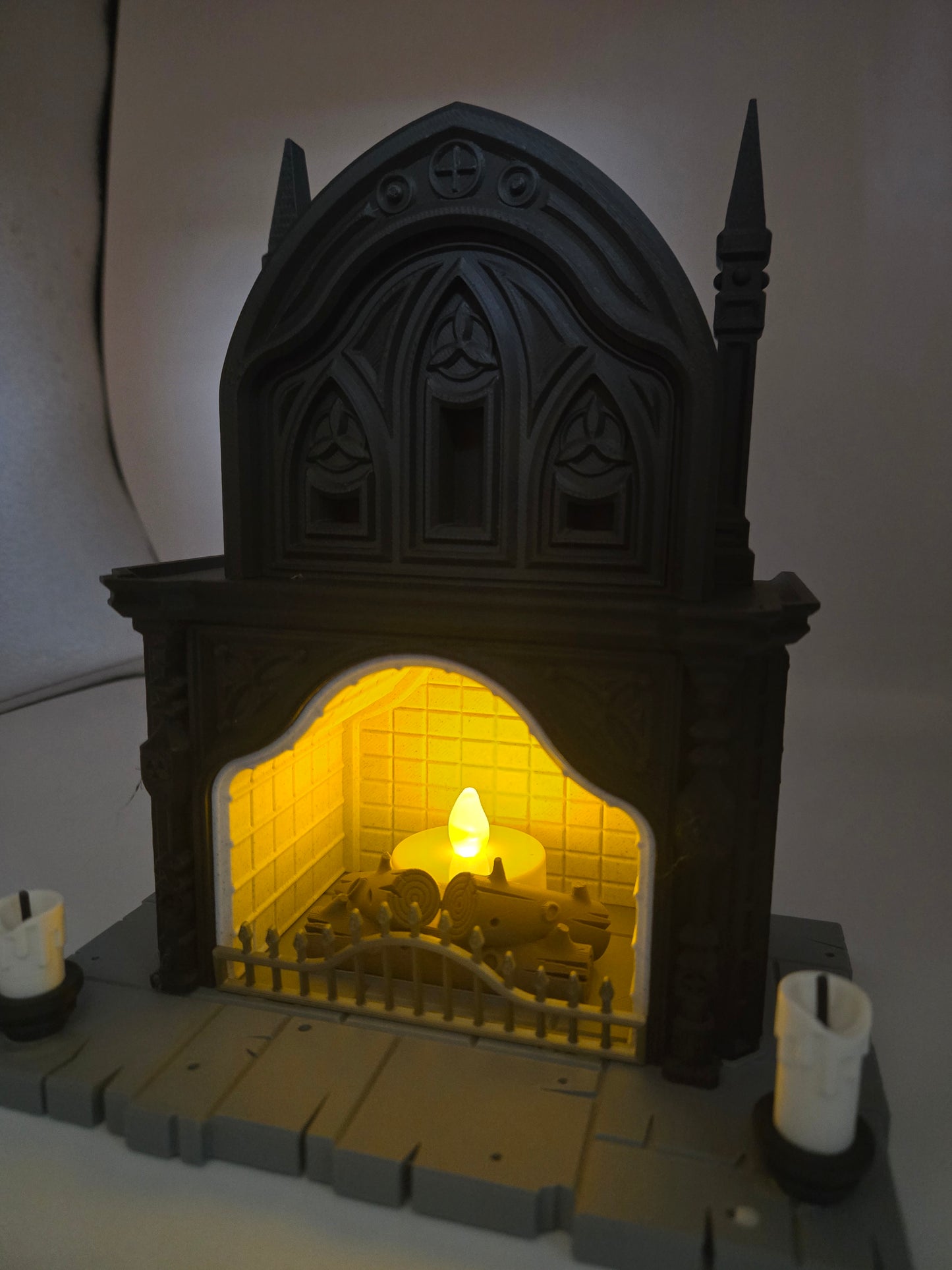 Gothic Fireplace LED Tealight Display Halloween 3D Print