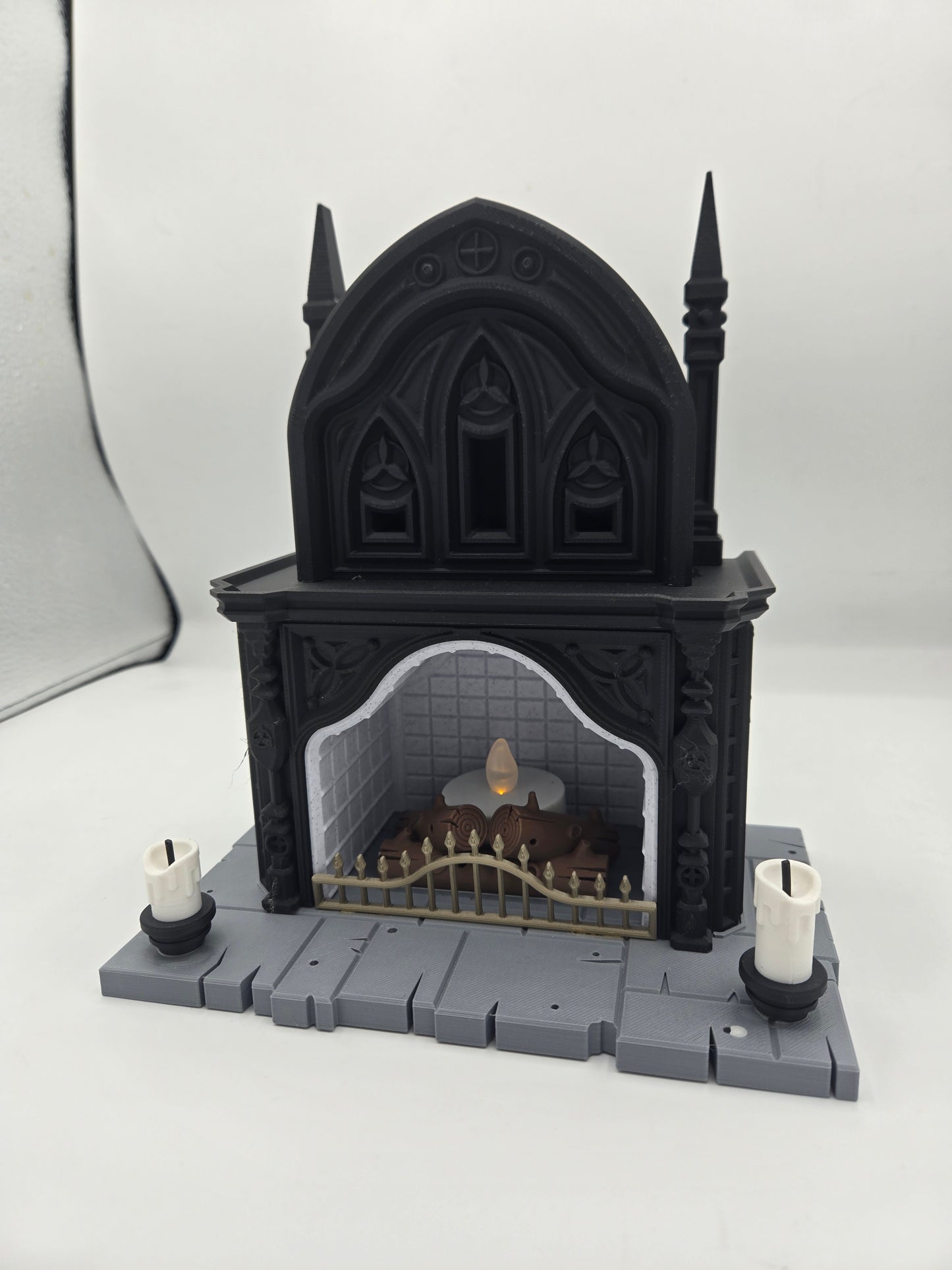Gothic Fireplace LED Tealight Display Halloween 3D Print