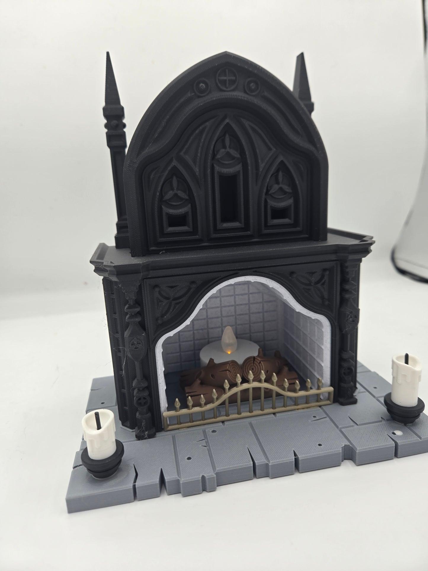 Gothic Fireplace LED Tealight Display Halloween 3D Print