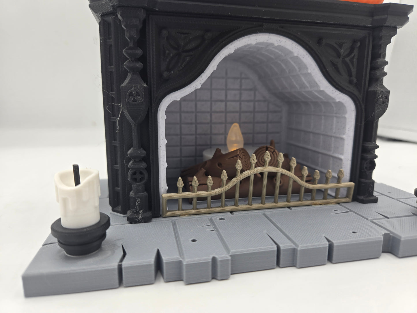 Gothic Fireplace LED Tealight Display Halloween 3D Print