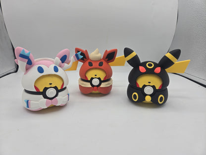 Pikachu Poncho Eeveelution Pokeball Clicker Fidget or Display 3D Print