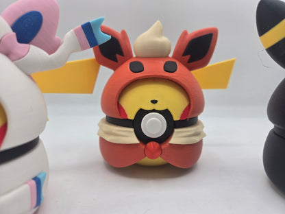 Pikachu Poncho Eeveelution Pokeball Clicker Fidget or Display 3D Print