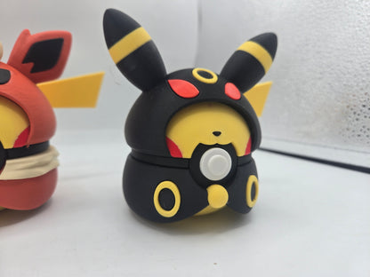 Pikachu Poncho Eeveelution Pokeball Clicker Fidget or Display 3D Print