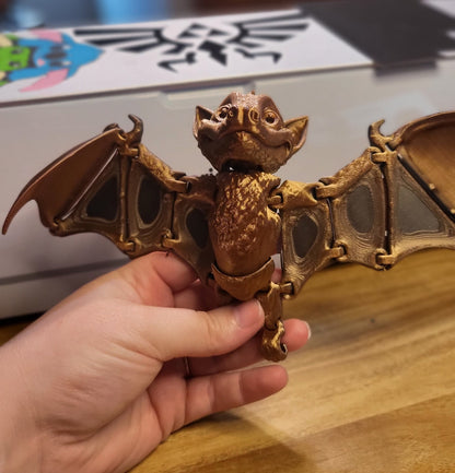 Poseable fruit bat alternate angle showing underside
