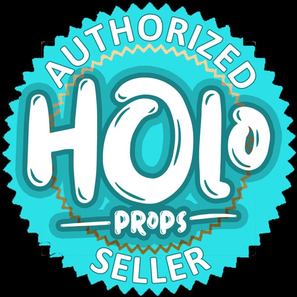Authorized Holoprops seller badge — teal logo confirming this shop is a licensed seller of the Dumpling and Onigiri design