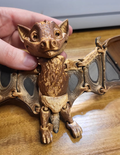 Fruit bat figurine in multiple natural and custom color options