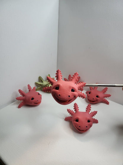 Grinning Axolotl Magnet 3D Print