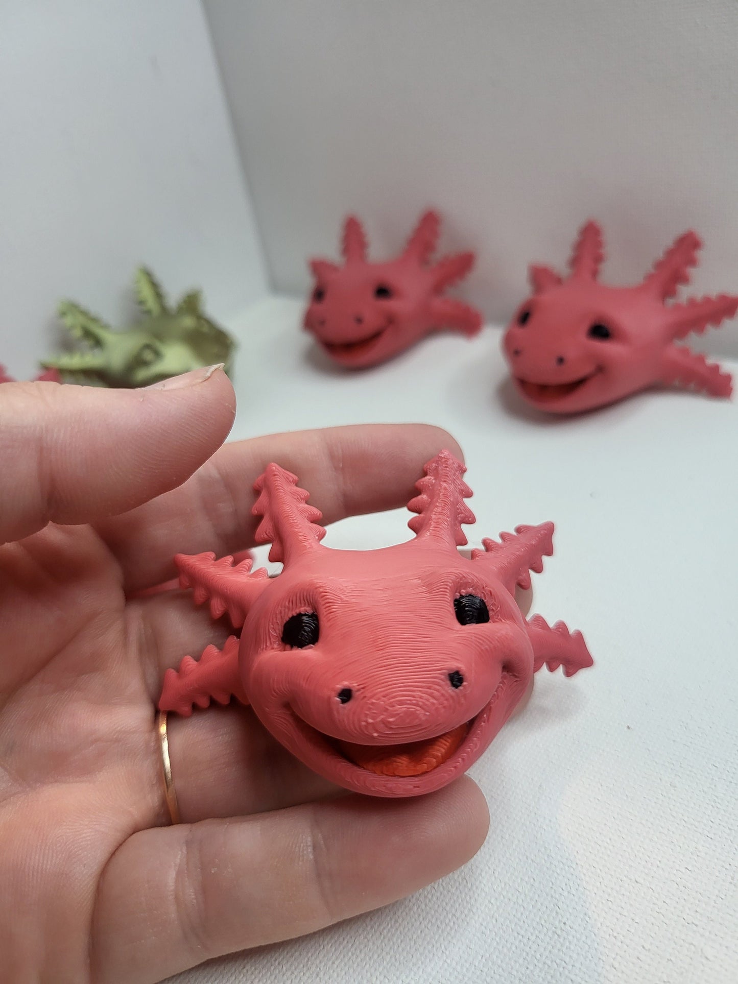 Grinning Axolotl Magnet 3D Print
