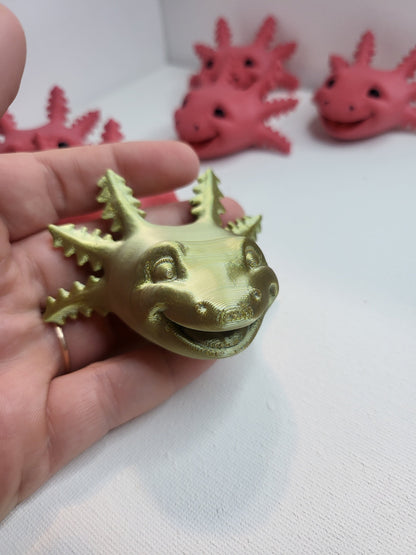 Grinning Axolotl Magnet 3D Print