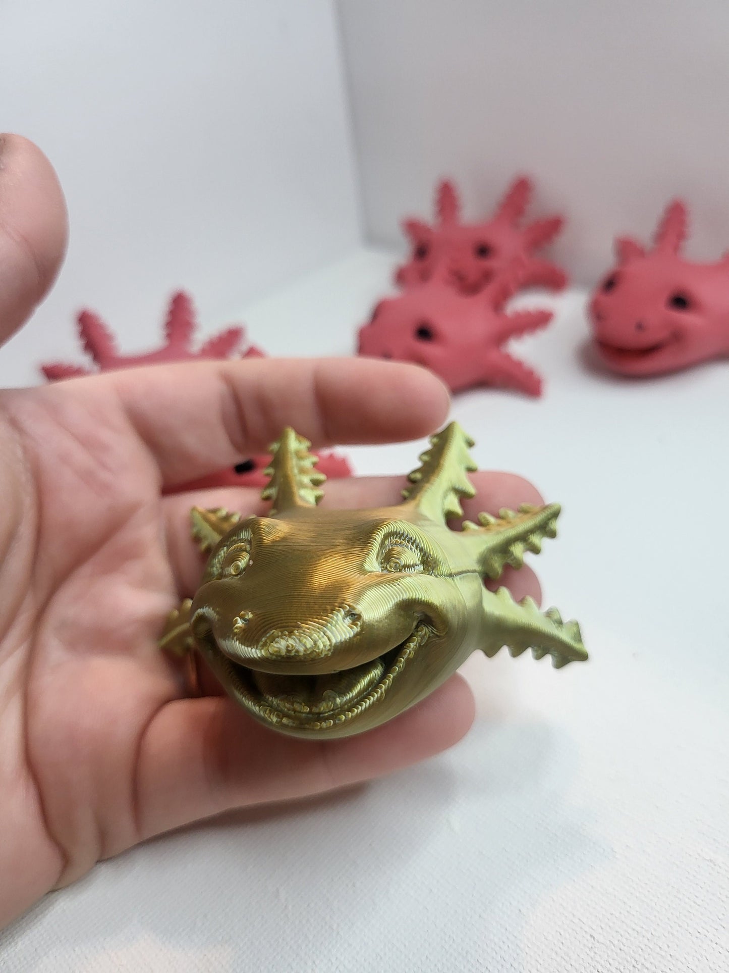 Grinning Axolotl Magnet 3D Print