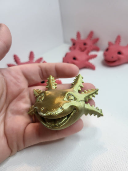 Grinning Axolotl Magnet 3D Print