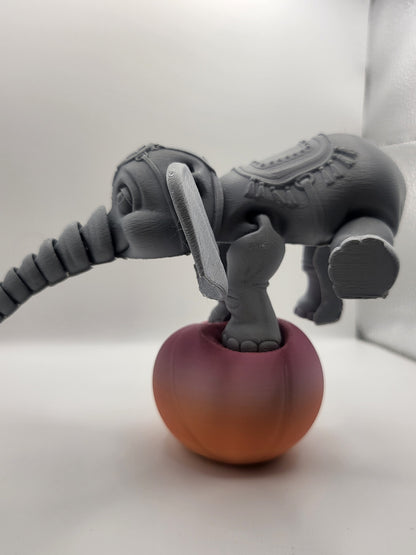 Circus Elephant (Optional Stand&Ball) 3D Print