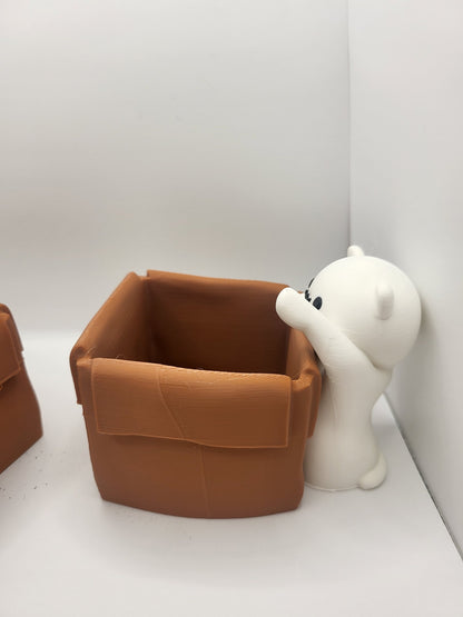 Kawaii Kitty with a Box Planter (3D Print)