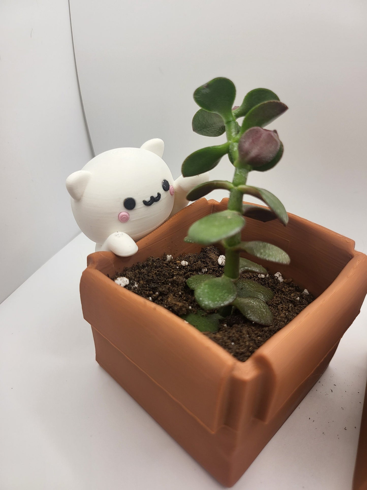 Kawaii Kitty with a Box Planter (3D Print)