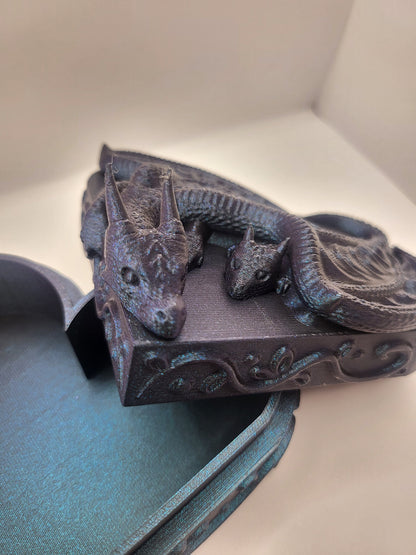 Heart-Shaped Dragon Jewelry/Trinket Box – Adult & Baby or Pair of Lovers | 3D Print