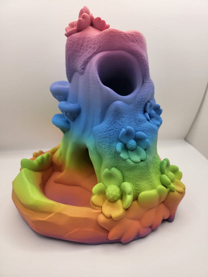 Kosha Forest Single Dice Roll Tower with Mushroom and Cherry Blossoms 3D Print