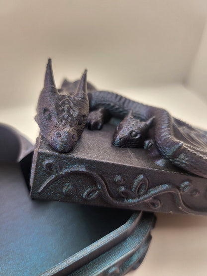 Heart-Shaped Dragon Jewelry/Trinket Box – Adult & Baby or Pair of Lovers | 3D Print