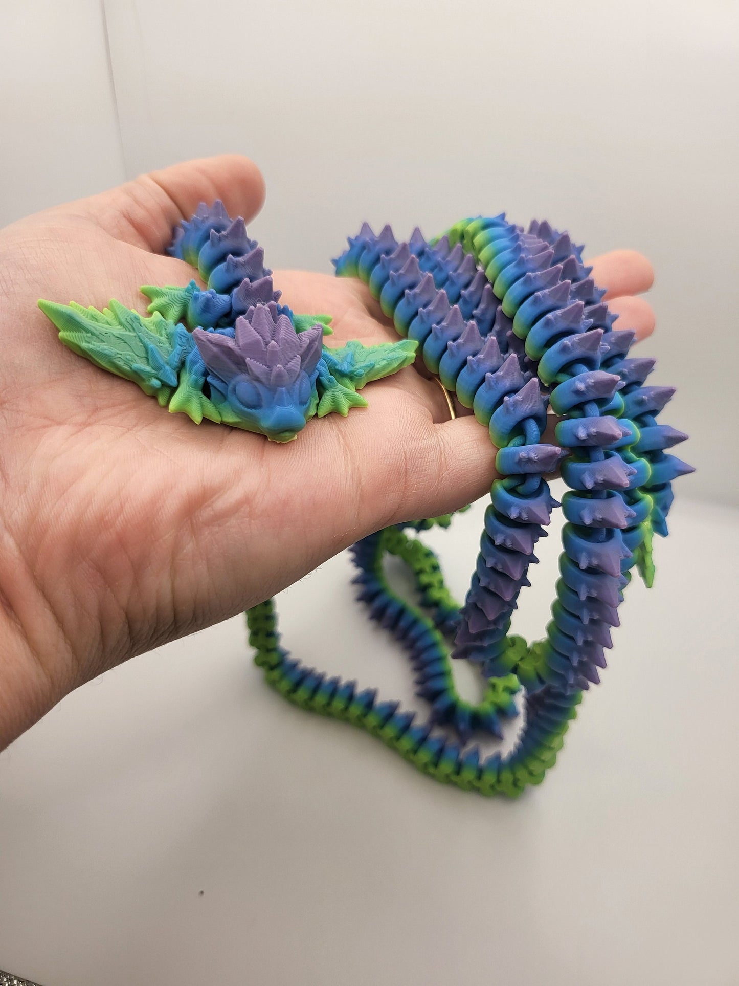 Tiny Crystal Dragon with Long Long Tail 3D Print