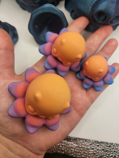 Cute Octopus Fidget Spinner with Optional Cauldron and Witch Hat | 3D Print