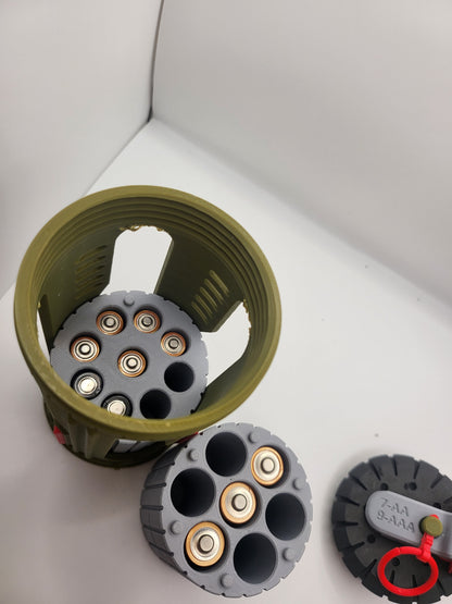 Futuristic Grenade AA/AAA Battery Storage 3D Print