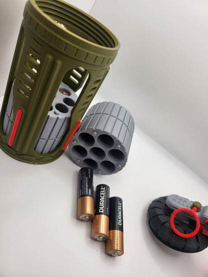 Futuristic Grenade AA/AAA Battery Storage 3D Print