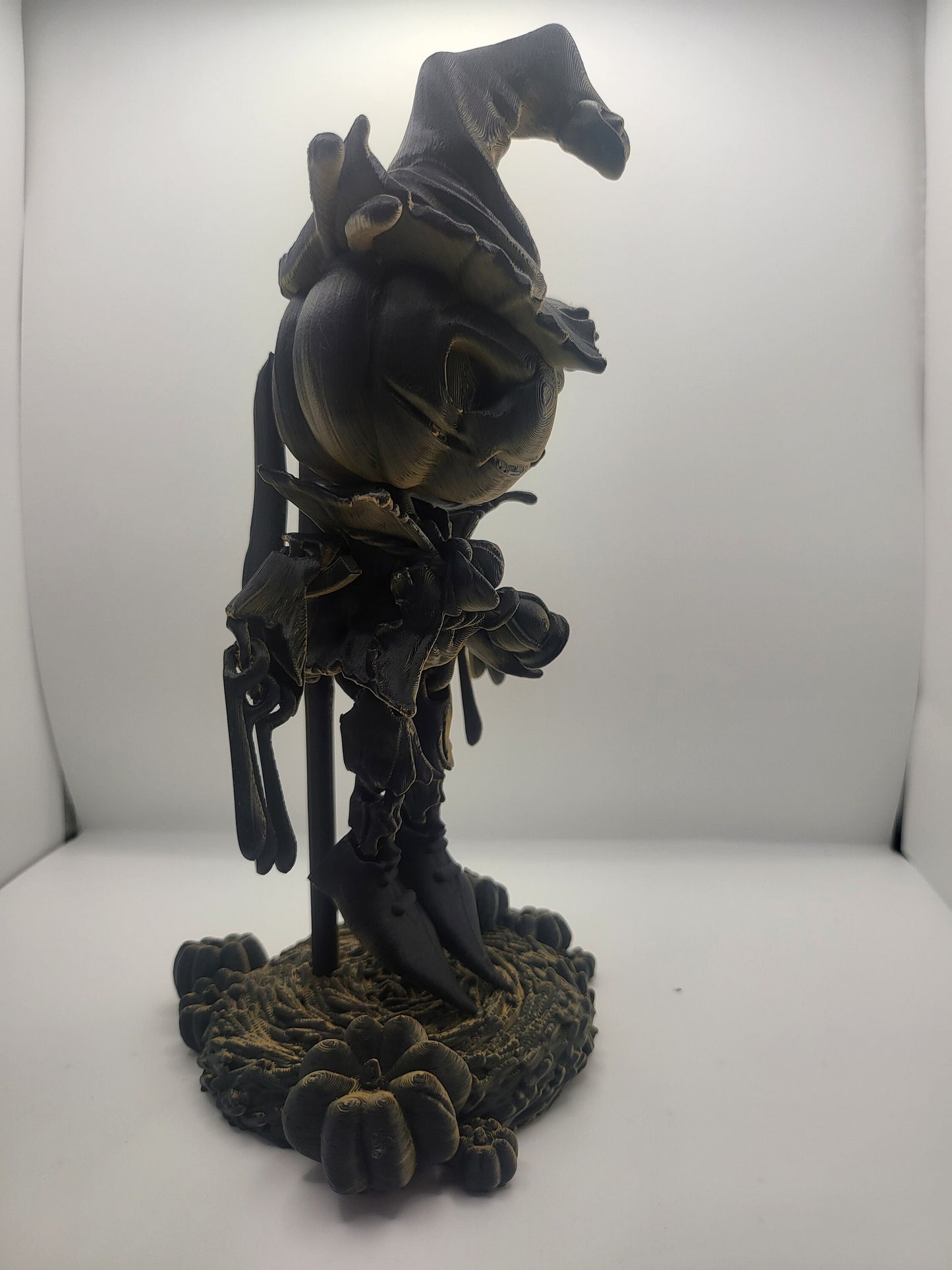 Pumpkin Scarecrow Articulated 3D Print with Pitchfork Stand and Base