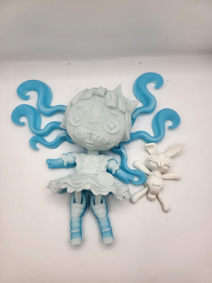 Alice and Rabbit Stuffed Doll Articulated 3D Print