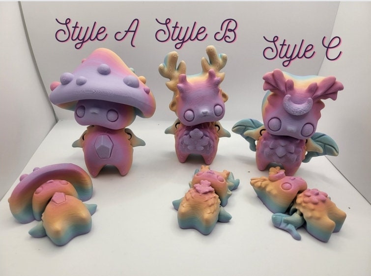 Forest Pixies (in three styles) Articulated 3D Print