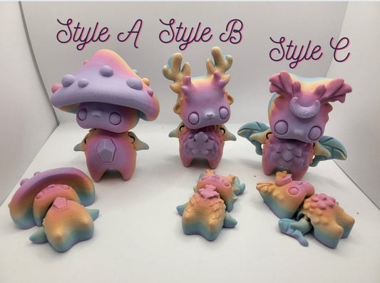 Forest Pixies (in three styles) Articulated 3D Print