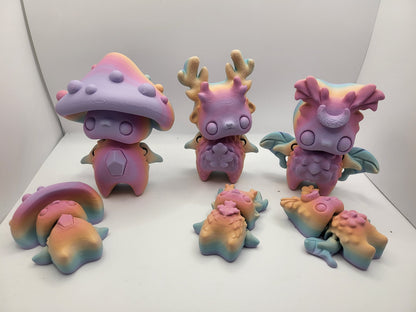 Forest Pixies (in three styles) Articulated 3D Print