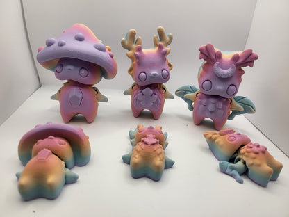 Forest Pixies (in three styles) Articulated 3D Print