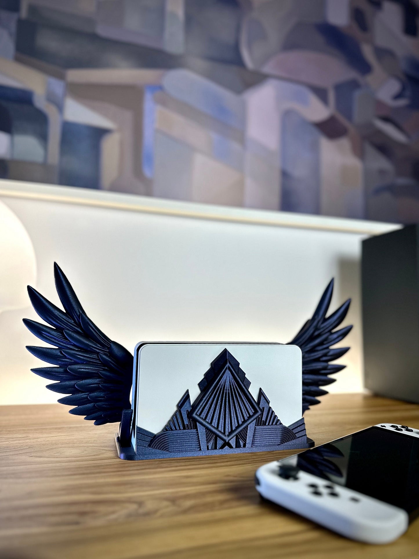 Art Deco Style Articulated Wing Switch Dock 3D Print