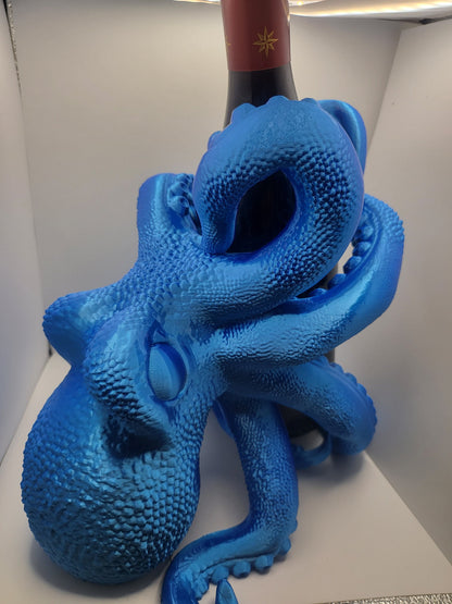 Octopus "Bordeaux" Wine Bottle Display or Mini Tabasco Display Holder (3D Print)