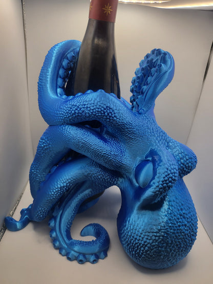 Octopus "Bordeaux" Wine Bottle Display or Mini Tabasco Display Holder (3D Print)